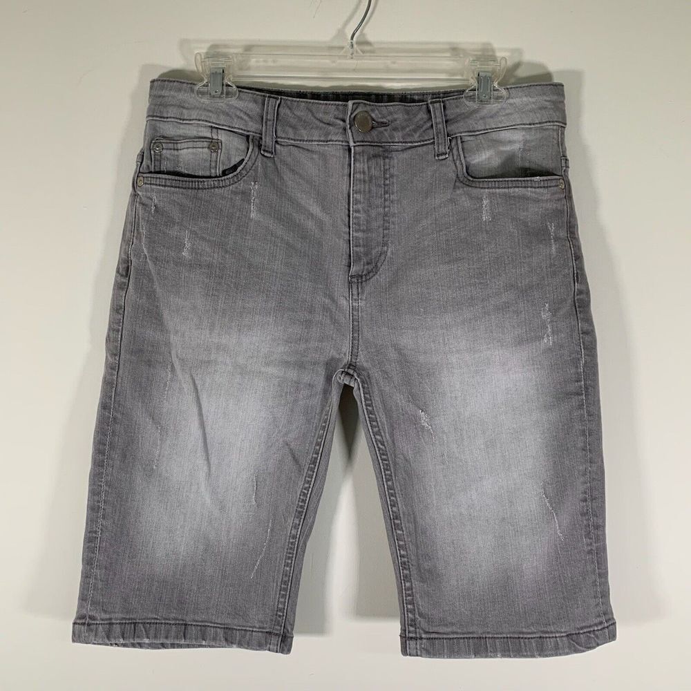 Denim Co Shorts Women’s W34 Grey Bermuda Jean Shorts 32” W R 10.5” I 11"